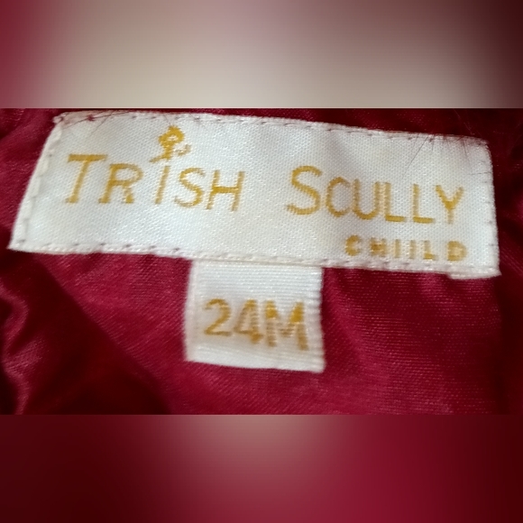 Trish Scully Child Velvet Dress with Red Fur, Sequin & Bead Trim 24 Months - Picture 14 of 15